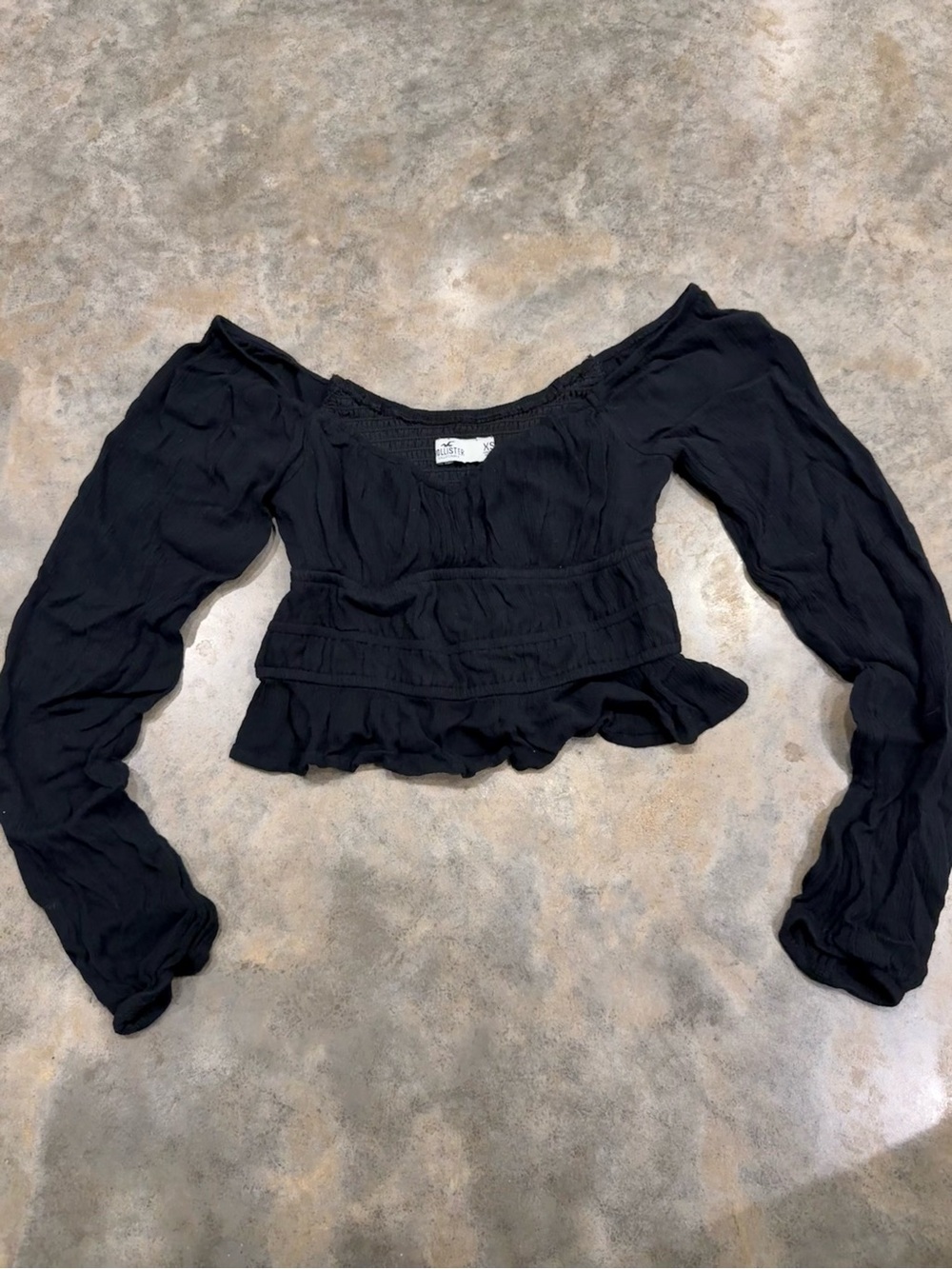 Hollister Babydoll top with puff long sleeves